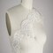 1 Yard White Beaded Scalloped Bridal Lace Trim with Sequins and Corded Embroidery